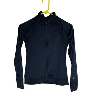 Champion Girls Black Full‎ Zip Track Jacket Mock Neck Long Sleeve Size L 10-12